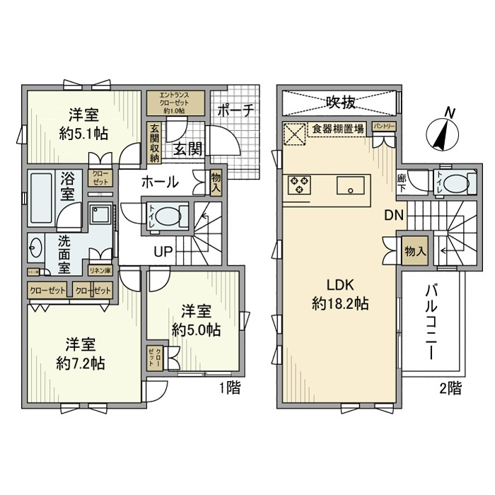 春日町戸建の間取り
