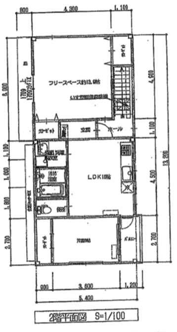 邦正北岸和田店舗付事務所の間取り