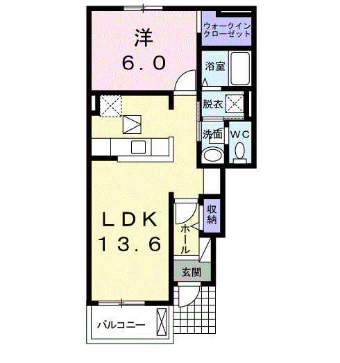 オレンジヒルズ論田Bの間取り