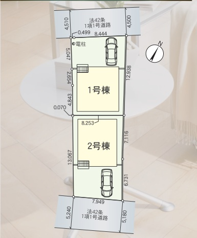 近江八幡市八幡町　第4期　新築一戸建ての区画図|全2区画