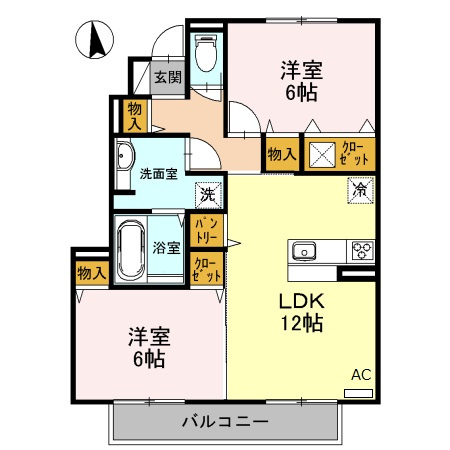 サニーサイド聖蹟Iの間取り