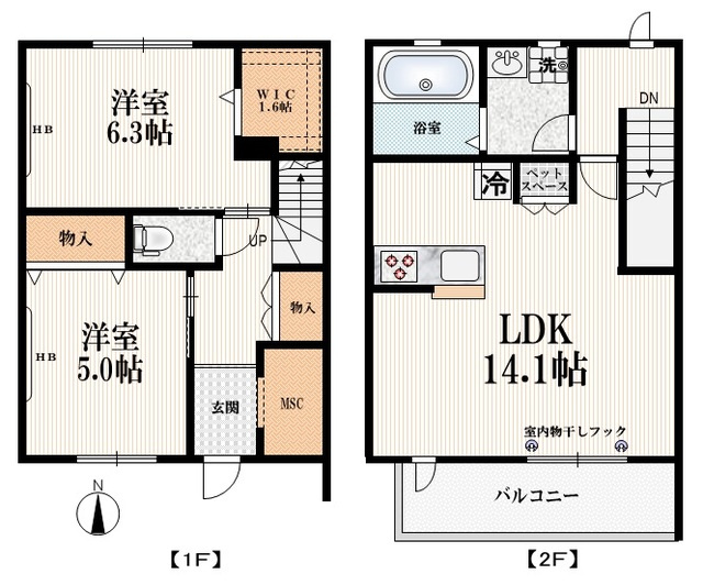 Ｍａｉｓｏｎ　ｄｅ　Ｓａｋｕｒａｓの間取り|【間取り】　人気のメゾネット
