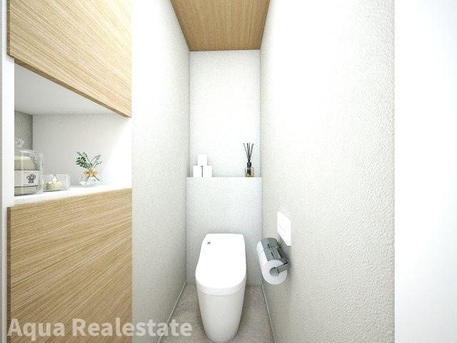 丸亀市飯野町西分の新築一戸建のトイレ|落ち着いたトイレです
