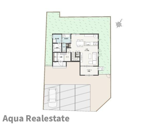 丸亀市飯野町西分の新築一戸建の区画図