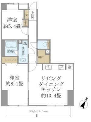 ＳＳ．ＦＬＡＴ神楽坂ｓｏｕｔｈの間取り