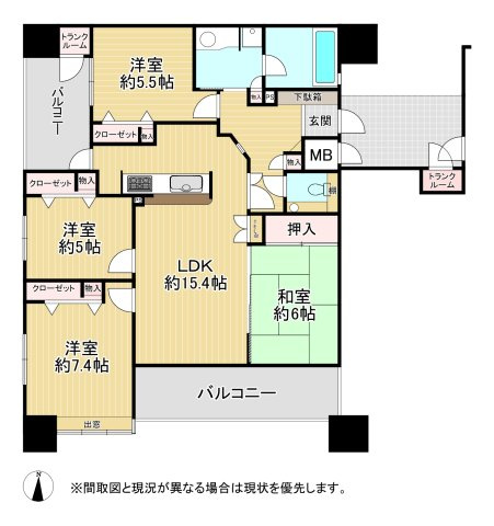 サンリヤン木町（A-6）の間取り