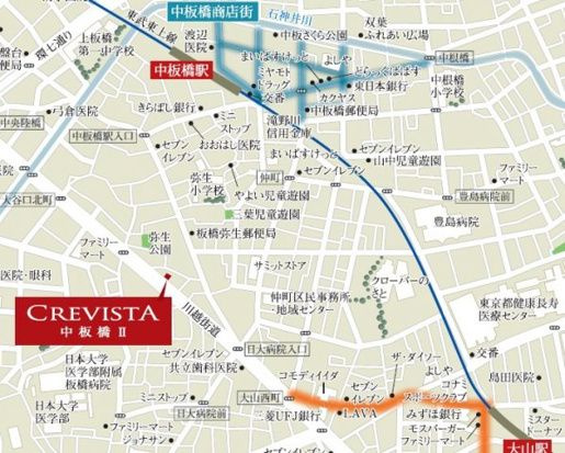 クレヴィスタ中板橋Ⅱの地図