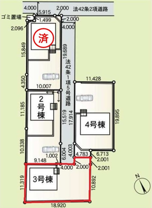Cradlegarden　 ひたちなか市津田　第3　3の区画図|気になる他の物件と合わせての現地ご案内も可能です。お気軽にお問い合わせください。

