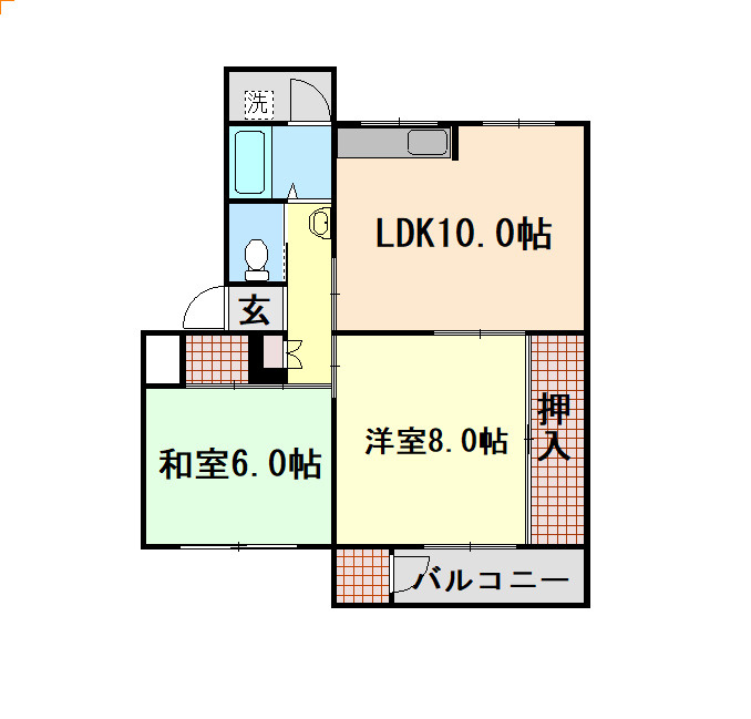 鶴甲コーポ24号館の間取り