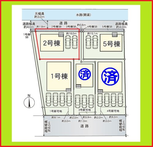 海部郡飛島村大字渚２丁目の新築一戸建の区画図|◇区画図・２号棟◇