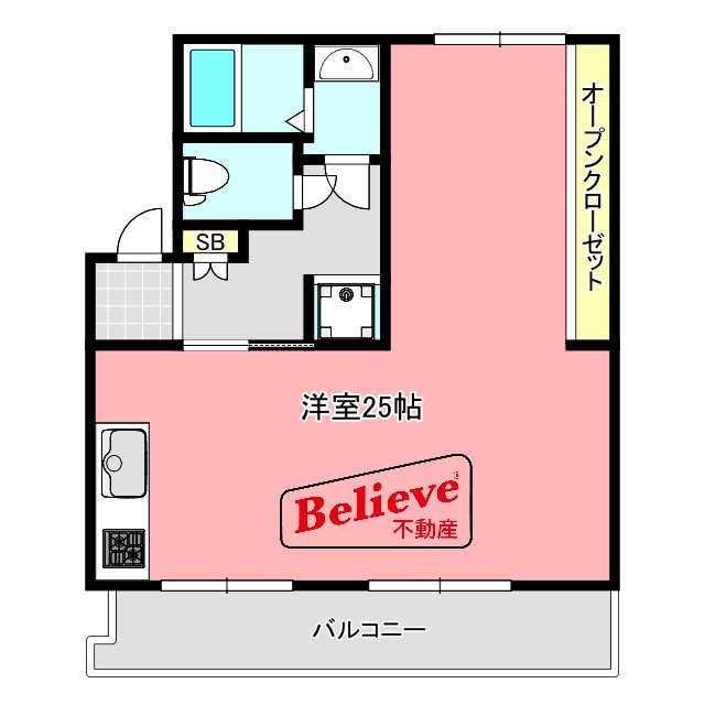 モントシュターム荘島の間取り|洋室広々２５帖♪