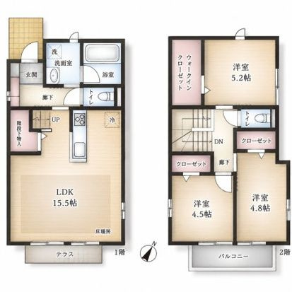 北町5丁目貸家の間取り