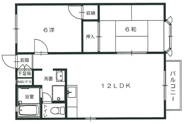 グリーンビュー下祇園D棟の間取り|グリーンビュー下祇園D棟202　