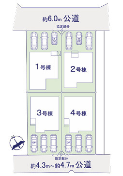 福岡市東区土井３期　２号棟の区画図