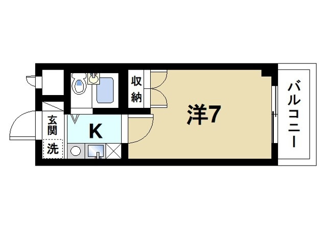 アメニティホウコクの間取り|1Kの間取り
