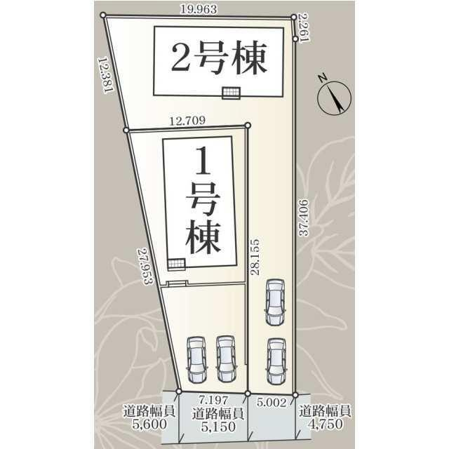 仲介手数料無料）一宮市杉山　第１　2号棟の区画図