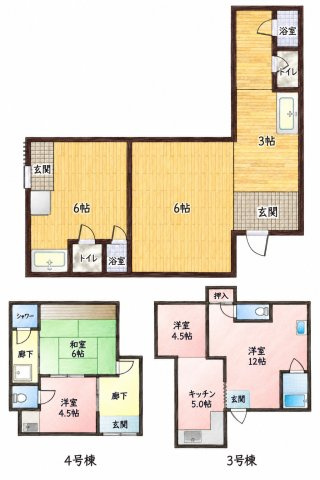 高取山平屋アパートの間取り
