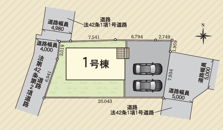 Cradlegarden　 日立市金沢町　第6　限定1棟！の前面道路含む現地写真|敷地面積約56坪。並列駐車可能です。気になる他の物件と合わせての現地ご案内も可能です。お気軽にお問い合わせください。

