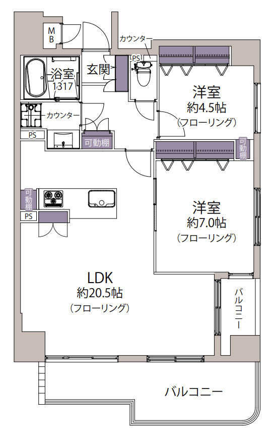 東峰マンションアーバンスクエア博多駅の間取り