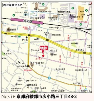 綾部市広小路３丁目新築戸建て住宅の地図