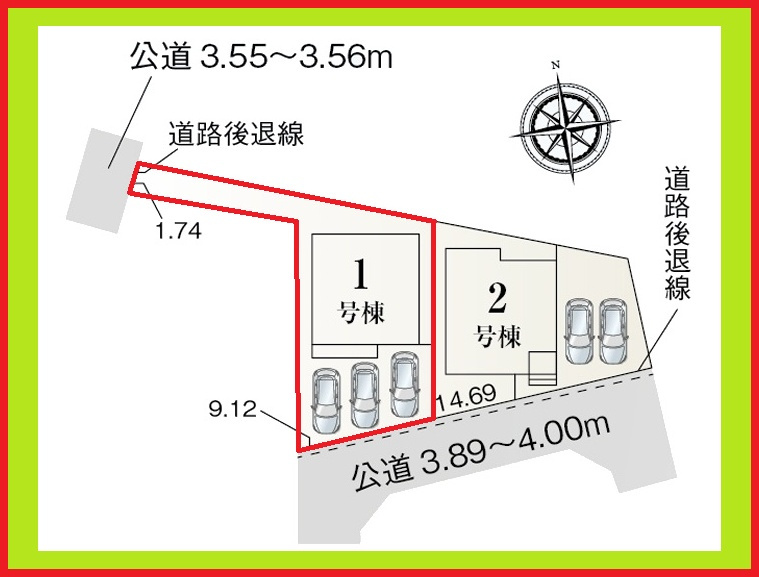 海部郡蟹江町富吉１丁目の新築一戸建の区画図|◇１号棟◇