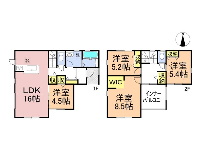 リーブルガーデン　各務原市三井北町2丁目　全2区画分譲の間取り|■1号棟　■ヤマダ不動産　株式会社リライフ　
■夢のマイホーム購入をフルサポートします！