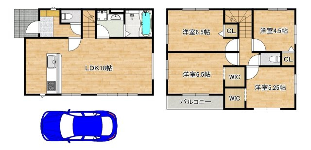 引野町１丁　新築一戸建の間取り|【北西角地】たっぷりの陽光に包まれる明るい住まいに気持も明るくなりますね！