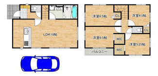 【間取り】 | 引野町１丁　新築一戸建 | 【北西角地】たっぷりの陽光に包まれる明るい住まいに気持も明るくなりますね！
