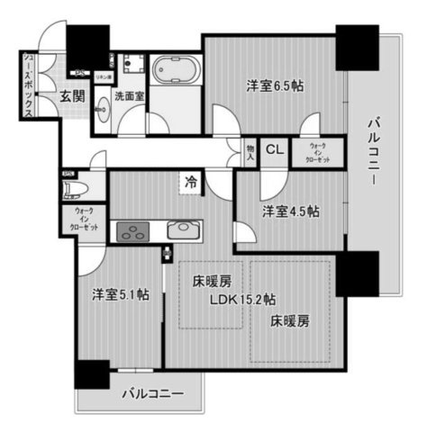 ローレルタワー堺筋本町の間取り