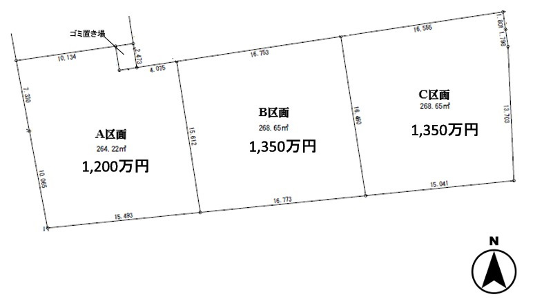 川越市笠幡　建築条件なし売地　東武東上線『鶴ヶ島駅』バス7分　【霞ヶ関小学区】の土地図