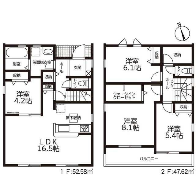 仲介手数料無料）一宮市木曽川町第三　２号棟の間取り