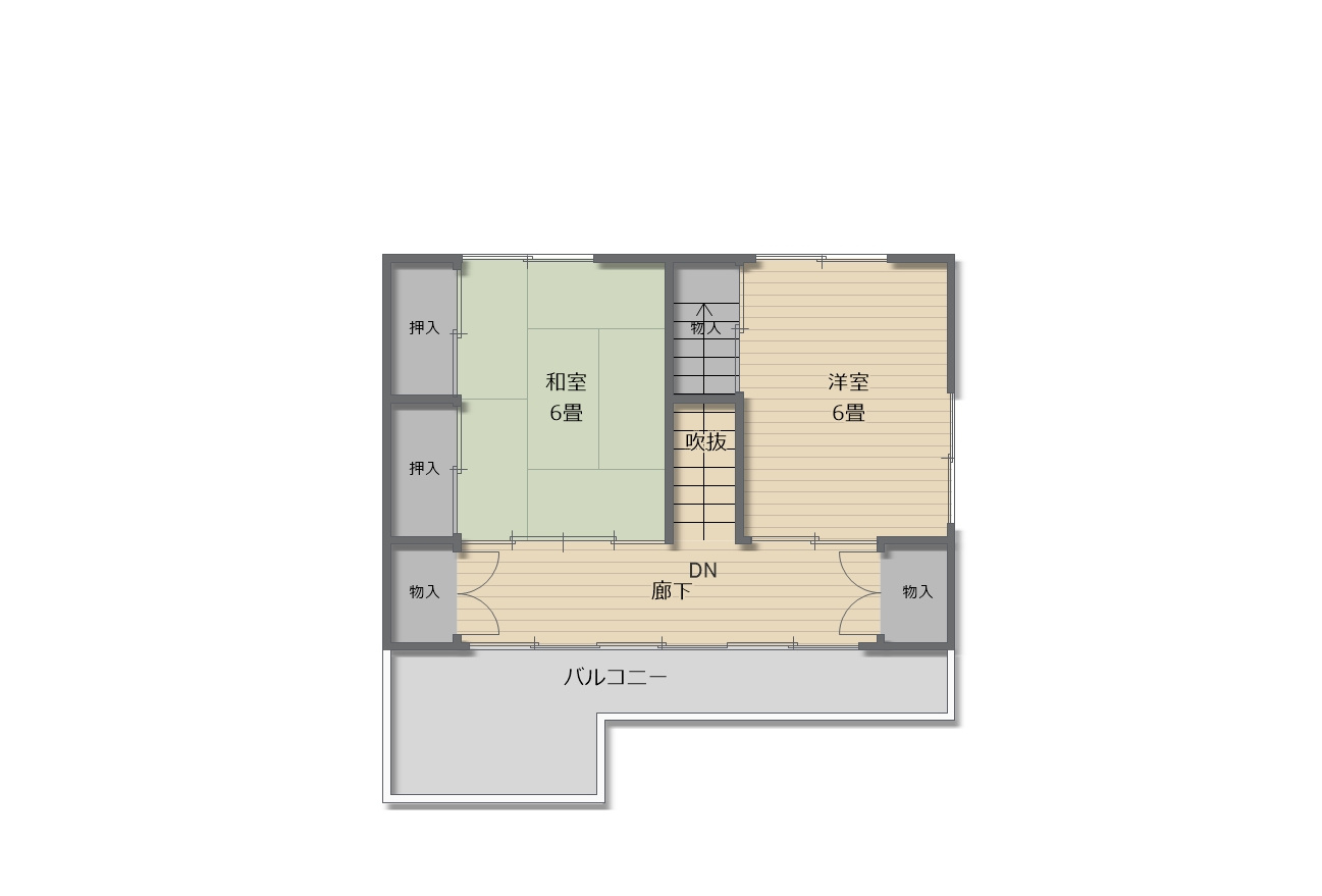 津山市小田中　中古住宅5DKのその他|２階間取り図