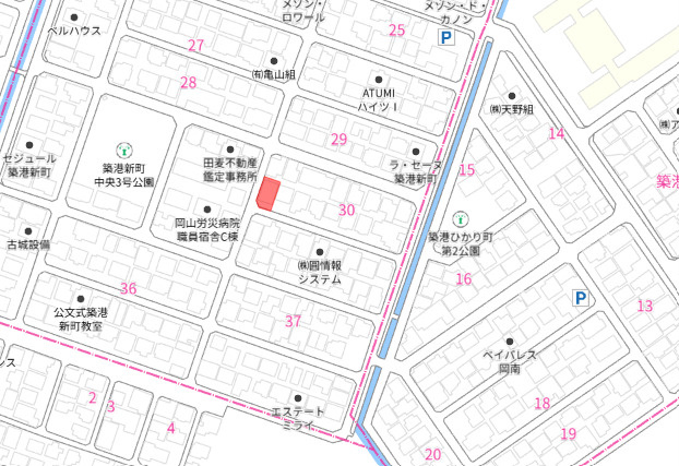 岡山市南区築港新町の地図