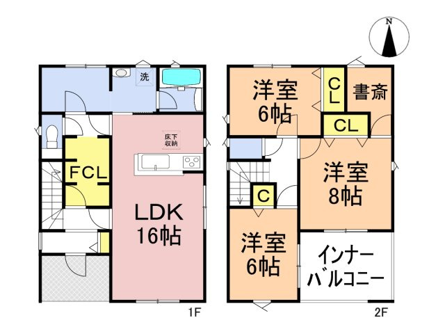 クワイエ　本巣市上真桑第４　全７区画分譲の間取り|■１号棟　■ヤマダ不動産　株式会社リライフ　
■夢のマイホーム購入をフルサポートします！