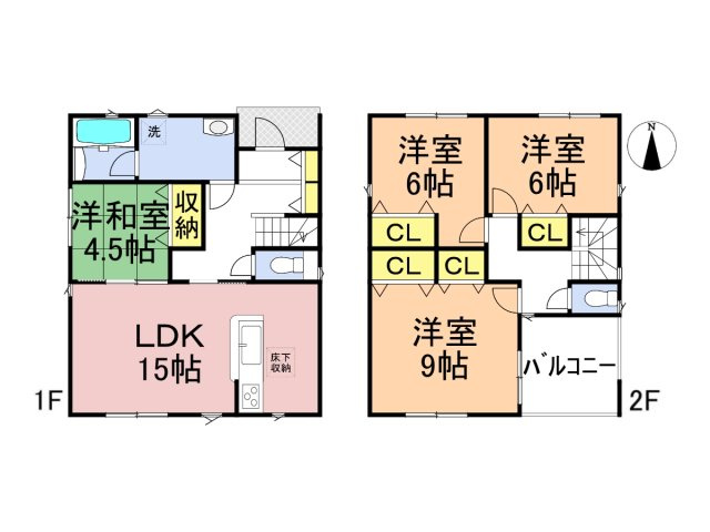 クワイエ　本巣市上真桑第４　全７区画分譲の間取り|■４号棟　■ヤマダ不動産　株式会社リライフ　
■夢のマイホーム購入をフルサポートします！