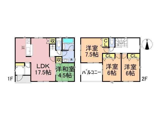 クワイエ　本巣市上真桑第４　全７区画分譲の間取り|■６号棟　■ヤマダ不動産　株式会社リライフ　
■夢のマイホーム購入をフルサポートします！