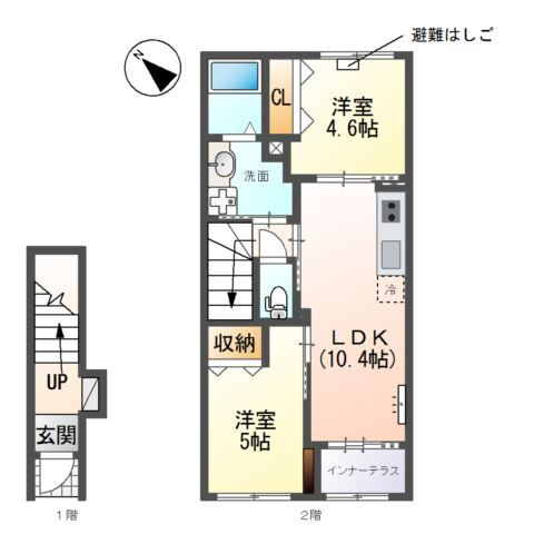 【間取り】 | 仮)八王子市弐分方町新築アパート(ハチオウジシニブカタマチシンチクアパート)