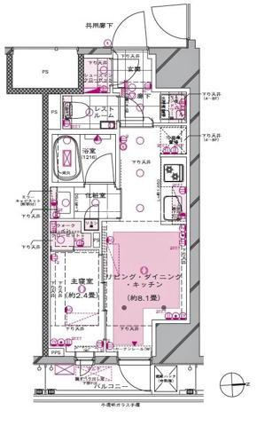 ピアース新宿三丁目の間取り