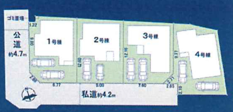 【仲介手数料半額】和光市第1下新倉　全4棟　4号棟の区画図