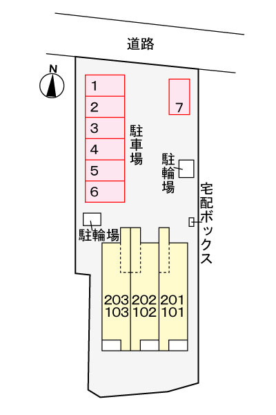 サニーハイツの区画図