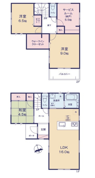 【仲介手数料半額】和光市第1下新倉　全4棟　3号棟の間取り