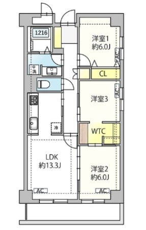 東雪谷マンションの間取り|間取りです。