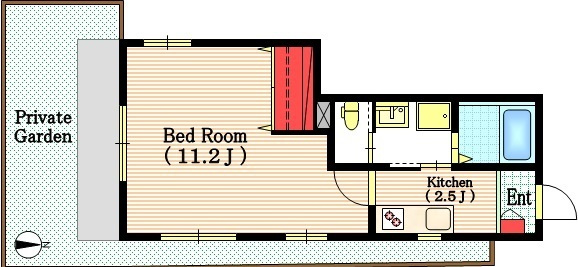 ヴィレッタサギヌマⅡの間取り|１フロア１住戸　３面採光　ひろびろ１１.２帖　隣室のない気楽な造り
