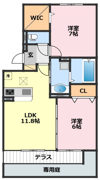 （仮）オッツ市野谷の間取り