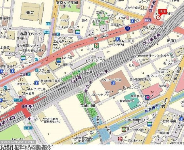 スカイコート芝壱番館の地図
