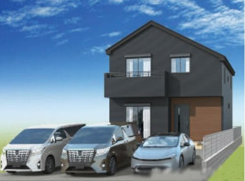 阿久和東2新築戸建　カースペース3台可能　主寝室約9.5帖の外観パース
