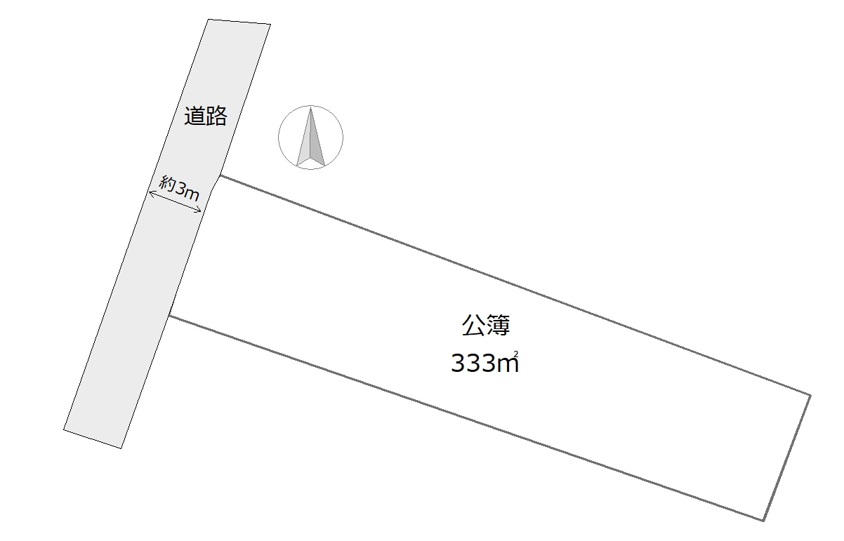【糸島】志摩芥屋 土地の土地図|前面道路は境界立会未了のため幅員不明です。およそ３ｍあります。