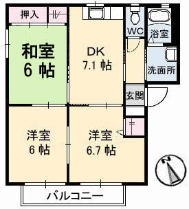【間取り】 | Cosmo Town H棟