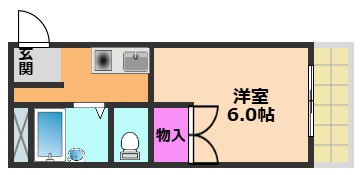 高槻市富田町５丁目の賃貸マンションの間取り