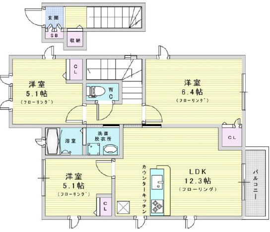 シャーメゾン八多A棟の間取り